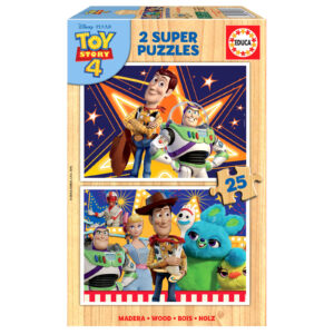 Puzzle 2 x 25 el. Toy Story 4 (drewno)
