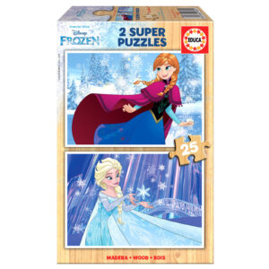 Puzzle 2 x 25 el. Kraina Lodu (drewno)