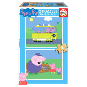 Puzzle 2 x 9 el. Świnka Peppa (drewno)