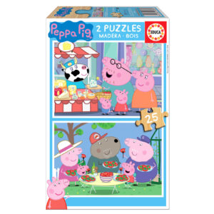 Puzzle 2 x 25 el. Świnka Peppa (drewno)