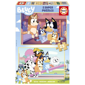 Puzzle 2 x 25 el. Blue (drewniane)
