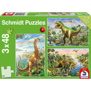 Puzzle 3 x 48 el. Dinozaury