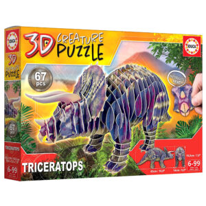 Puzzle 3D Dinozaury - Triceratops 67 el.