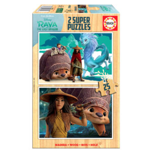 Puzzle 2 x 25 el. Raya i ostatni smok (drewno)