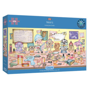 Puzzle 636 el. Salon piękności dla psów (panorama)