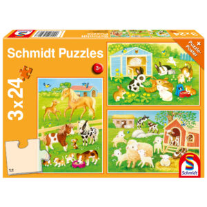 Puzzle 3 x 24 el. Słodkie zwierzaki
