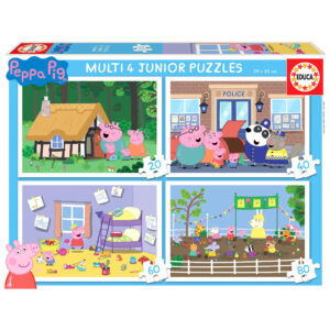Puzzle 20 el. + 40 el. + 60 el. + 80 el. Świnka Peppa