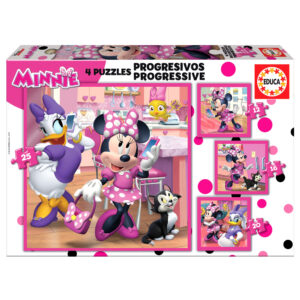 Puzzle 12 el. + 16 el. + 20 el. + 25 el. Myszka Minnie & Daisy