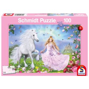 Puzzle 100 el. Księżniczka i jednorożec