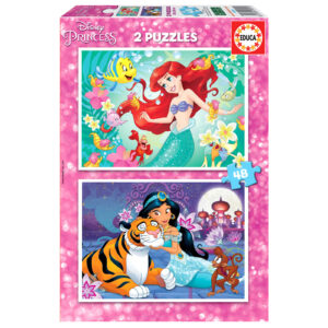 Puzzle 2 x 48 el. Aladyn & Mała Syrenka