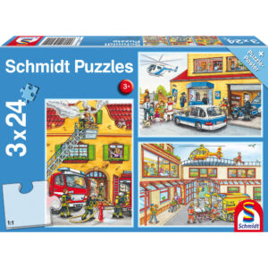 Puzzle 3 x 24 el. Służby ratownicze