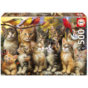 Puzzle 500 el. Kocięta i ptaki