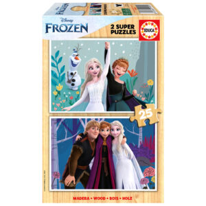 Puzzle 2 x 25 el. Kraina Lodu (drewno)