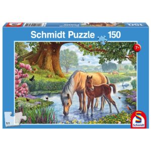 Puzzle 150 el. Konie przy strumieniu